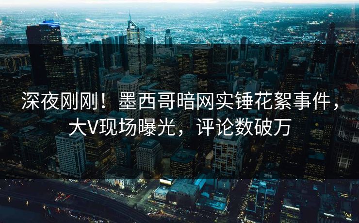 深夜刚刚！墨西哥暗网实锤花絮事件，大V现场曝光，评论数破万