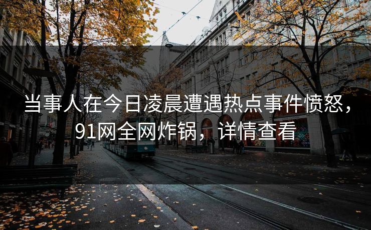 当事人在今日凌晨遭遇热点事件愤怒,91网全网炸锅,详情查看 当事人在今日凌晨遭遇热点事件愤怒,91网全网炸锅,详情查看