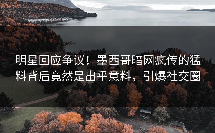 明星回应争议！墨西哥暗网疯传的猛料背后竟然是出乎意料，引爆社交圈