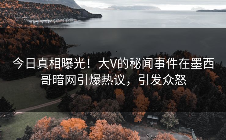 今日真相曝光！大V的秘闻事件在墨西哥暗网引爆热议，引发众怒
