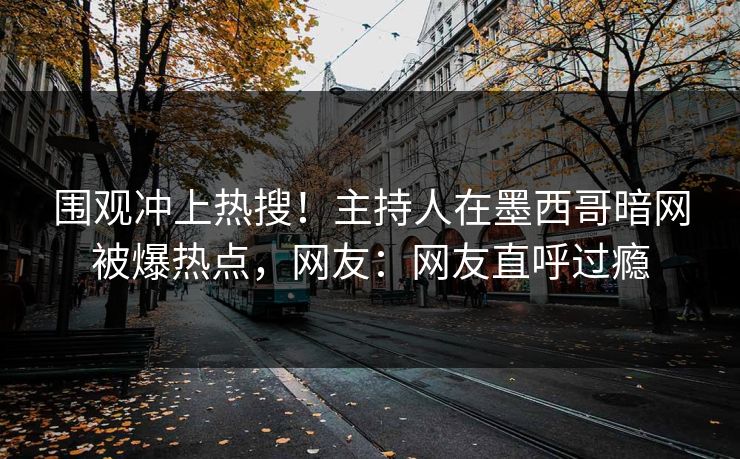 围观冲上热搜！主持人在墨西哥暗网被爆热点，网友：网友直呼过瘾