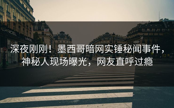 深夜刚刚！墨西哥暗网实锤秘闻事件，神秘人现场曝光，网友直呼过瘾
