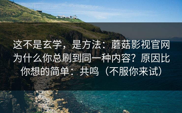 这不是玄学，是方法：蘑菇影视官网为什么你总刷到同一种内容？原因比你想的简单：共鸣（不服你来试）